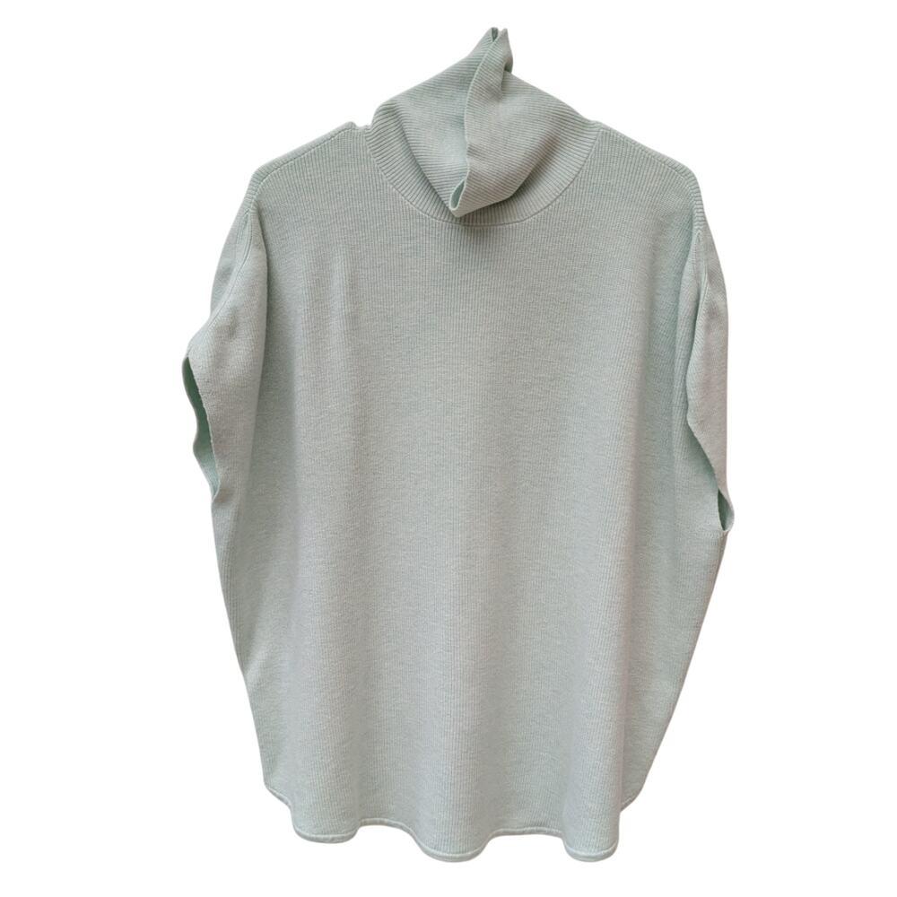Lilla P Wedge Turtleneck Sweater Mint Green Womens M/L Luxury Comfort Casual